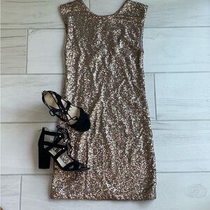 GUESS Gold Sequin Dress